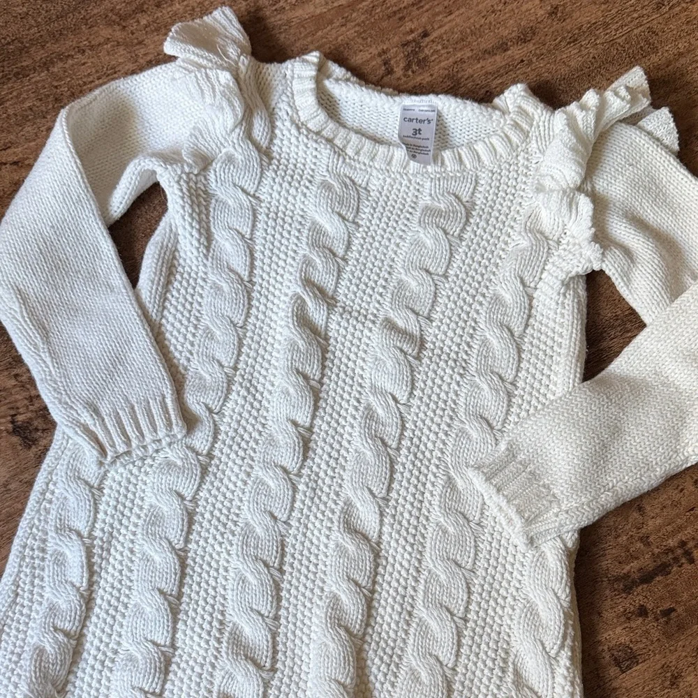 Carter's Cream Cable Knit Sweater dress